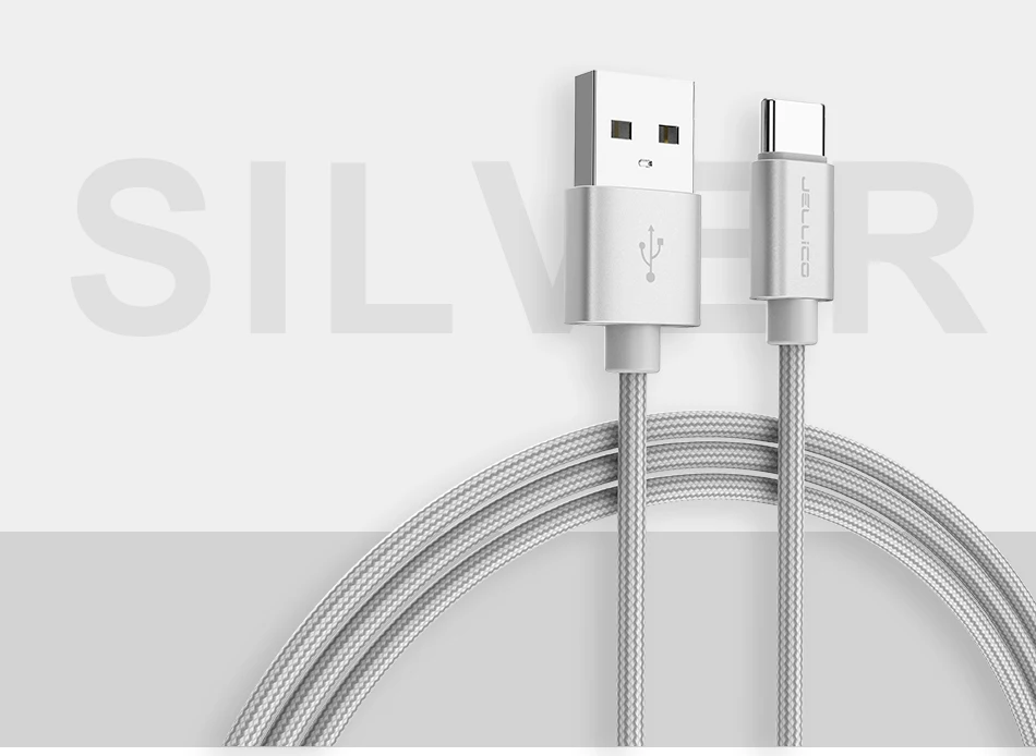 Jellico usb type-C кабель для быстрой зарядки USB C кабель для samsung Galaxy S9 S8 Oneplus 6 нейлоновый плетеный кабель для синхронизации данных type-C