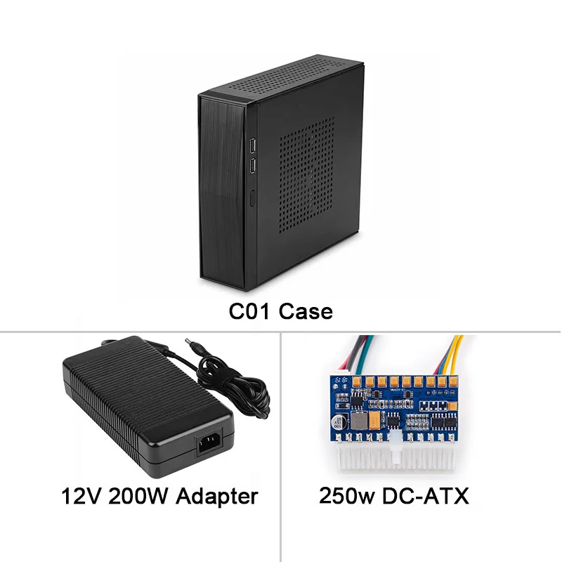 RGEEK Mini-ITX корпус HTPC корпус USB2.0 3,5 ''HDD SECC 0,8 мм Mini ITX корпус HTPC Настольный компьютер чехлы - Цвет: Case with 200W