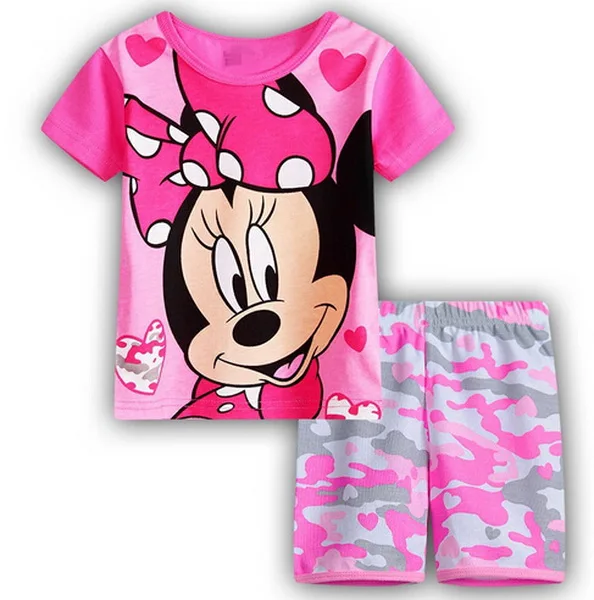Розничная, летние детские пижамные комплекты с героями мультфильмов футболка с короткими рукавами для мальчиков и девочек+ шорты, костюм для сна детский пижамный комплект - Цвет: STYLE  7