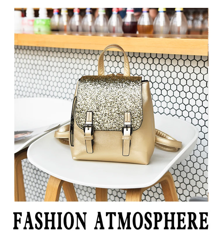 Mochila Da Moda Bling Lantejoulas Saco De