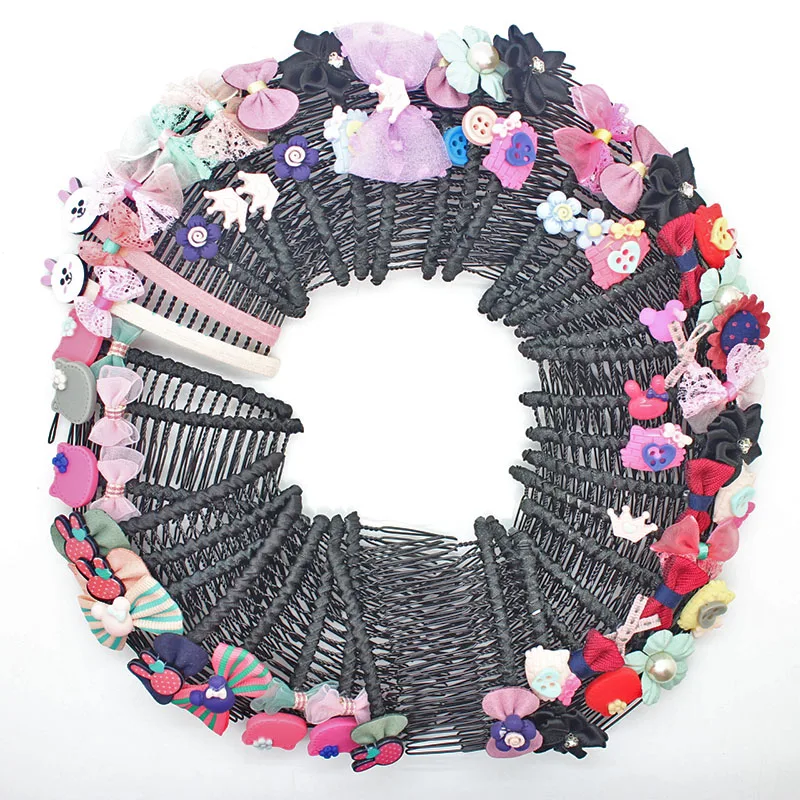 

Hot sale sunmer style all kinds of hair combs flowers Lace bowknot hair clips metal headwear for women girls hair ornament