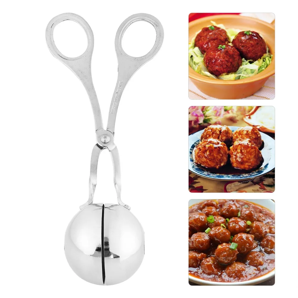 

Large Size Form For Meatballs Stainless Steel Meatball Maker DIY Fish Balls Tools Folder Spoon Kitchen Accessories