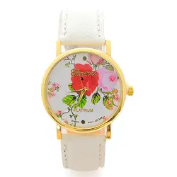 Для женщин часы модный бренд женские часы розы кварцевые часы ремешок наручные часы Часы relogio feminino M17