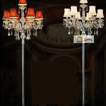 Французский винтажный ресторанный торшер с абажуром для спальни вечерние коньячные хрустальные напольный светильник ing высокий стеклянный подсвечник напольный светильник