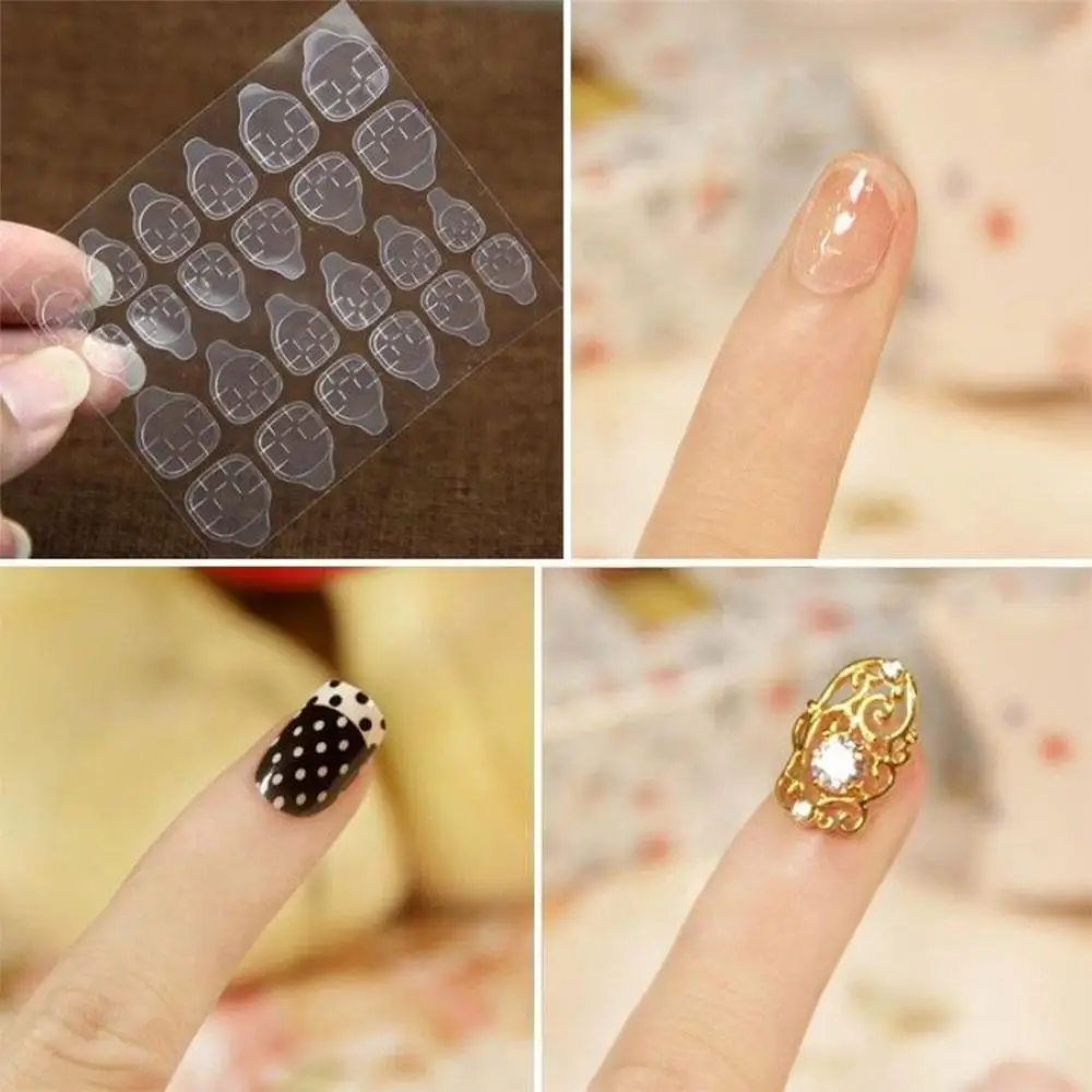 Msmask 10 Простыни/комплект Ясно Nail вкладки Double Side самоклеящиеся Наклейки накладные