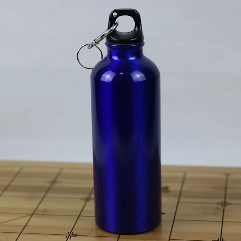 500 мл портативная бутылка для воды с милым животным узором, чашка для воды, практичная, для занятий спортом на открытом воздухе, алюминиевая гидрофляжка для детей, инструменты - Цвет: Синий