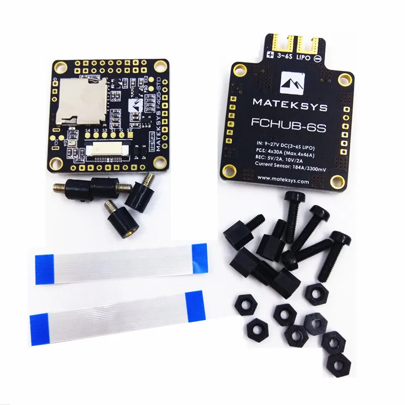 Mateksys Flight Controller F405-STD BetaFlight OSD STM32F405RGT6 Matek FCHUB-6S PDB Hub 12V Power Distribution Board-1 (1)