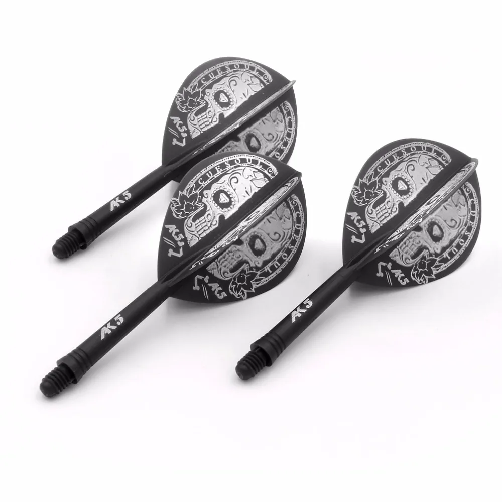 CUESOUL Rost Dart Shaft and Flights Teardrop Shape 3 pcs Colorful Skull