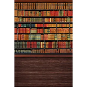 

Thin Vinyl Vintage Book Shelf Backdrop book case library book store Photography Background Photo Studio Decor Backgrounds