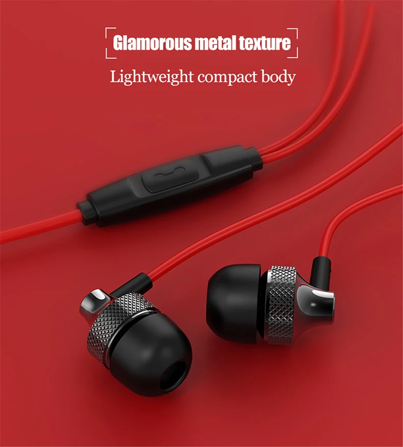 IONCT Проводные спортивные наушники с 3,5 мм в ухо стерео наушники гарнитура для компьютера сотовый телефон MP3 музыка металлические наушники