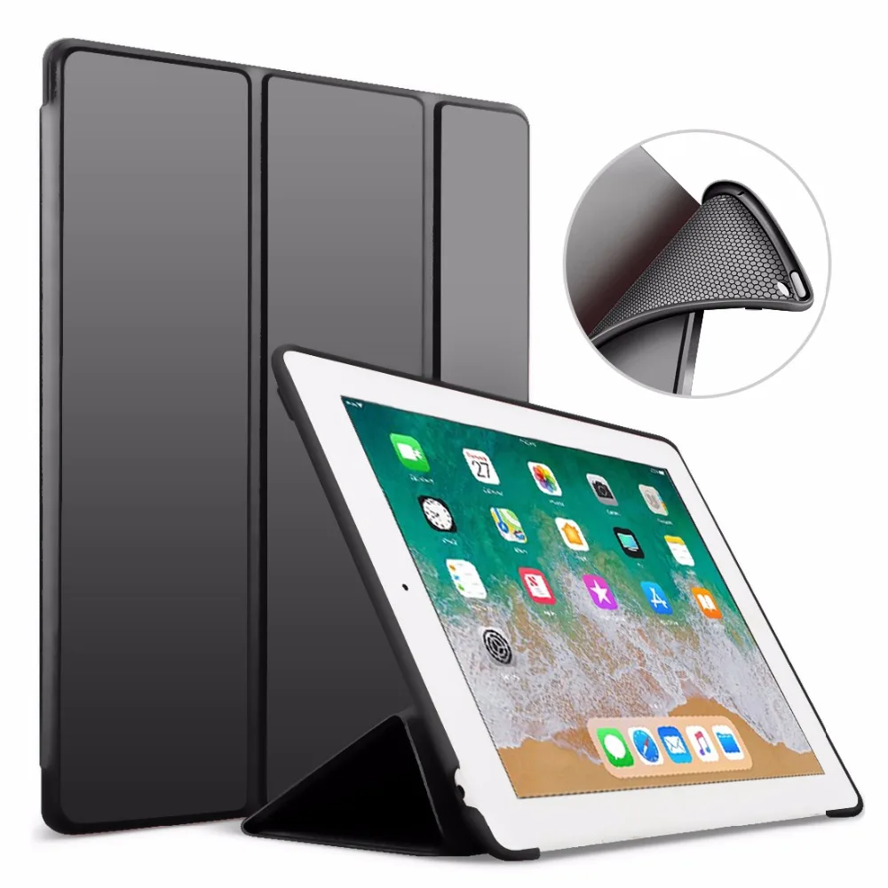 Мягкий силиконовый чехол на заднюю панель для Apple iPad 9,7 Air 1 2 5 6 5th 6th Generation Smart Sleep Awake кожаный чехол Funda Coque