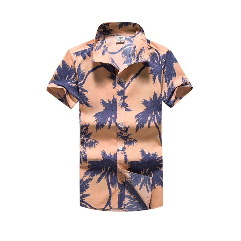 Летняя новая мужская футболка с принтом кокосовой пальмы праздничный Стиль пляжная одежда футболки Свободное длинное платье с длинными рукавами футболки мужской верх