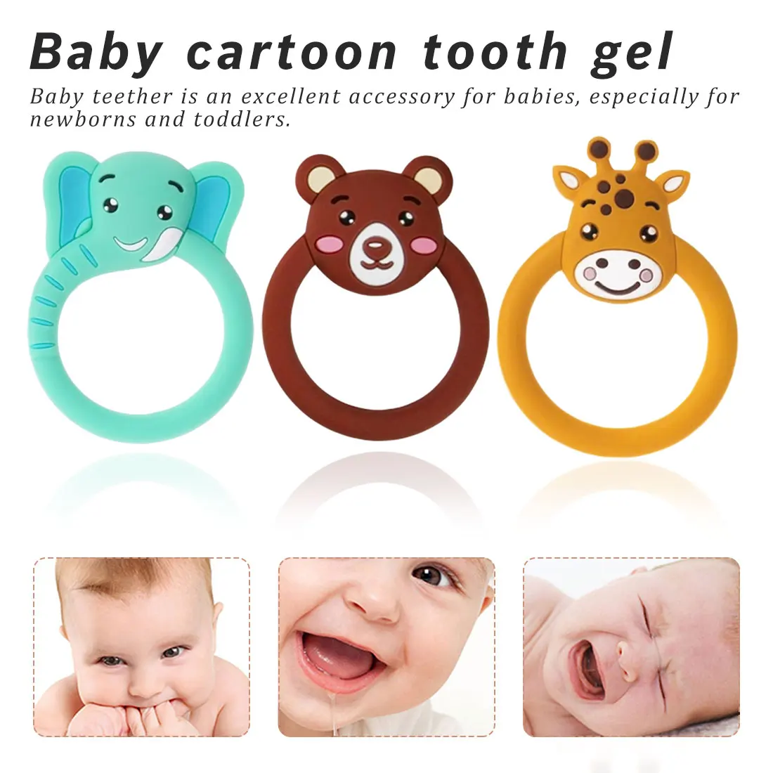 

Baby Teether Pacifier Teething Nursing Silicone Cartoon Teething Necklace Toy Teether Pacifier Cartoon