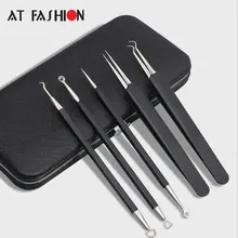 Высокое качество, 5 шт./компл., пинцет для прыщей, удаление комедонов, набор игл для удаления угрей, черная головка, экстрактор, инструмент для удаления угрей, набор