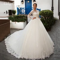 Ashley Carol Elegant Wedding Dresses For Women With Jacket 2 In 1 Appliques Lace Up Princess Wedding Gown Vestidos De Novia 1
