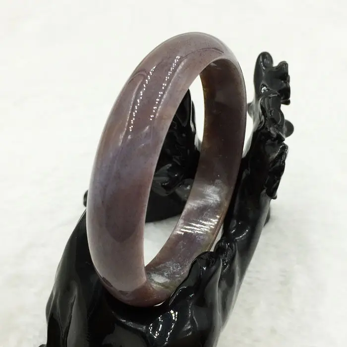 

A-6747 100% Natural Grade A Agate Chalcedony Brown Jade Gem Bracelet Bangle 59mm