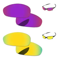 24 К золотой и фиолетовый красный 2 пары зеркало Поляризованные замена оптические стёкла для Джульетта Солнцезащитные очки женщин рамки 100%