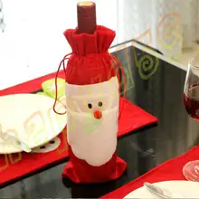 100 шт. дома вечерние крышка для бутылки с красным вином сумки Рождественский обеденный стол украшения в виде снеговика Санта Клаус оленя подарок для винной бутылки сумка