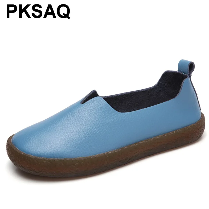 

Shoes Genuine Lady Leather Ballet Flats Rubber Personality Soft Flats Slip On Comfort Casual Loafer Summers