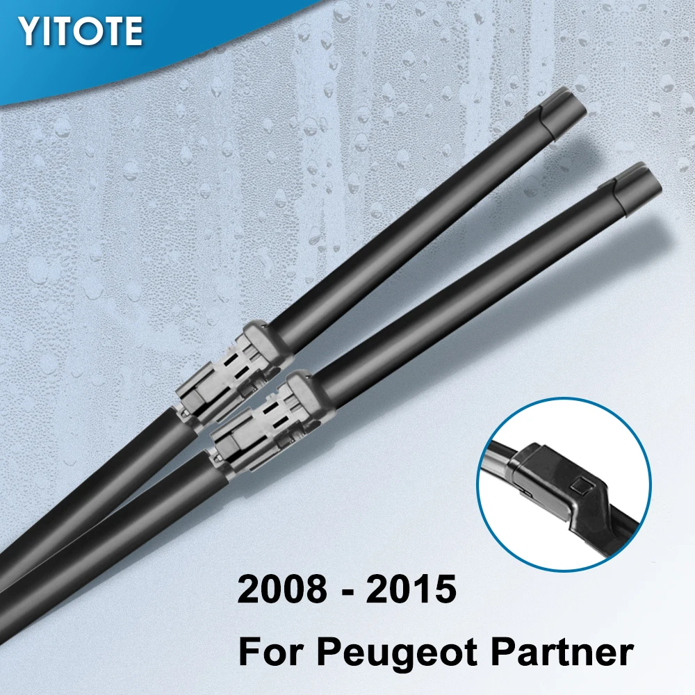 YITOTE щетки стеклоочистителя для peugeot Partner II Fit кнопочные ручки 2008 2009 2010 2011 2012 2013