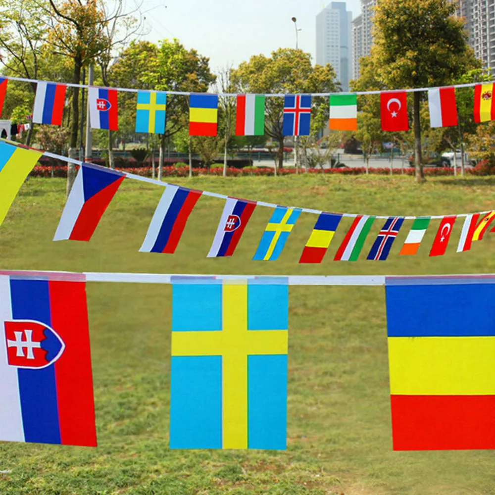 Bar Home Party Decoration International World Banner Bunting 25m