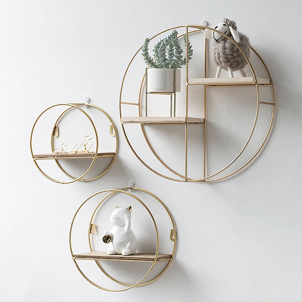 

Wooden Hanging Decor Metal Storage Racks Storage Box Flower Pot House Rack Crafts Shelves Wall Book Figurines Display Hot Sale