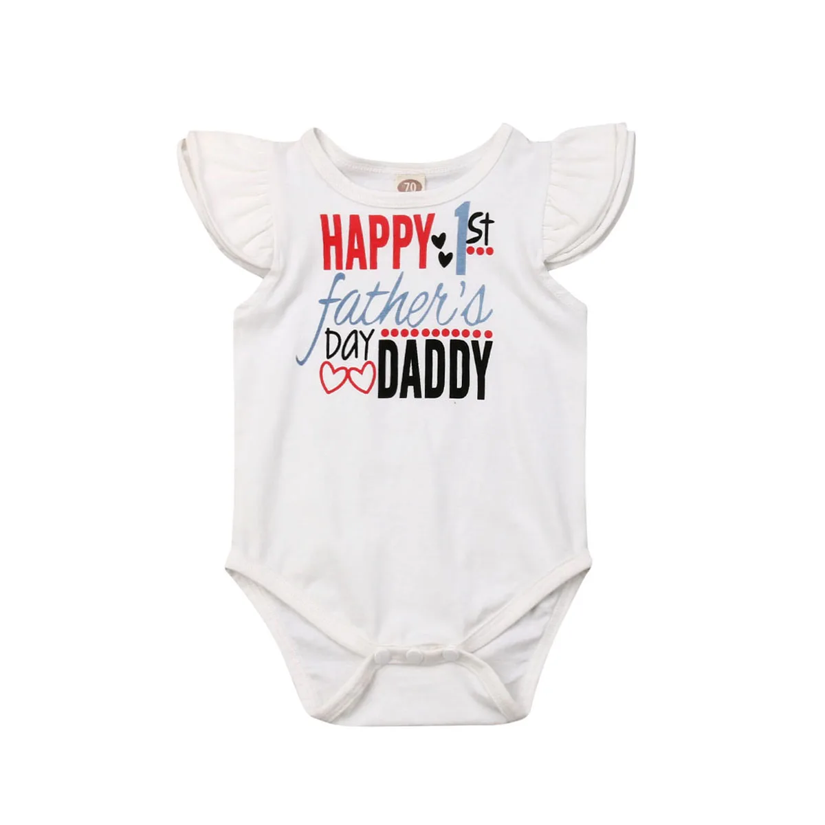 

IMCUTE Happy 1st Father's Day Newborn Baby Girl Boy White Romper Jumpsuit Clothes