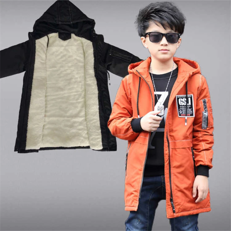 Детская одежда длинное пальто для мальчиков, вельветовое утепленное осенне-зимнее пальто красивое пальто в Корейском стиле для мальчиков
