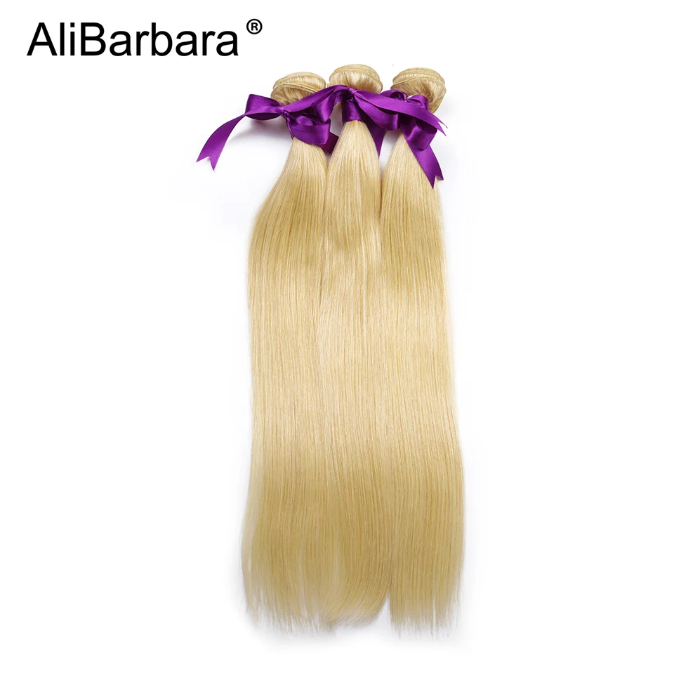 AliBarbara Hair 613# Brazilian straight Hair Weave Blond 3Bundles 100% Human Hair Extension 12-26inch Free Shipping
