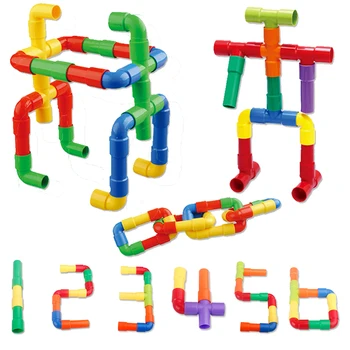 

38pcs Creativity Colorful Water Pipe Building Blocks Kids DIY Tunnel Block Model Compatible Educaitonal Toy For Children