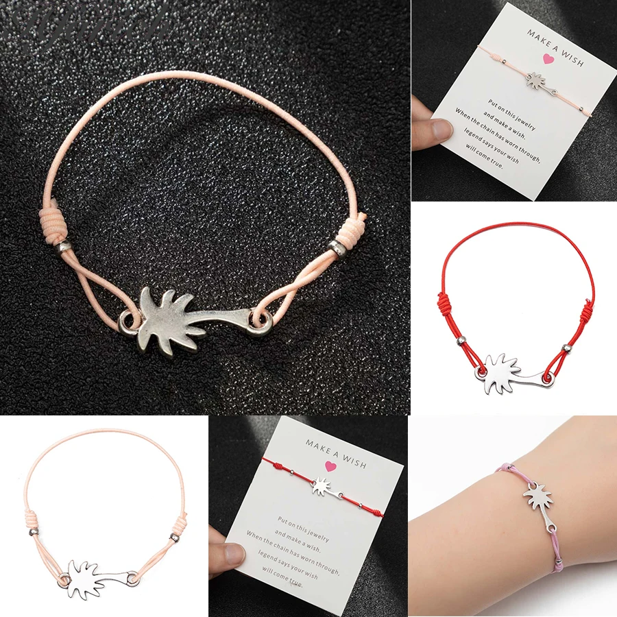 

Hfarich Coconut Tree Crystal Bracelet Steel Color Design Generous Pendant Bracelet Black Chain For Women Girls Birthday Party