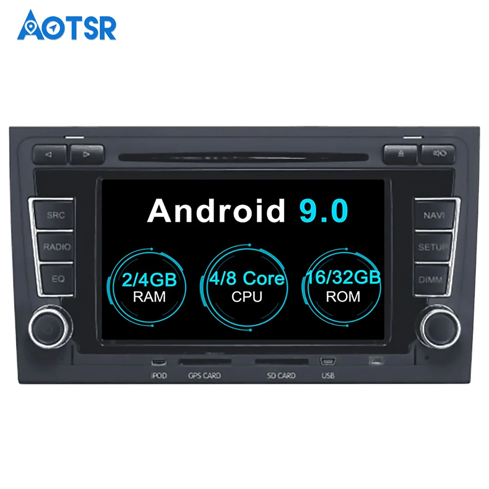 Aotsr Android 9 0 GPS навигация автомобильный DVD плеер для Audi A4 S4 RS4 2003 2012 Мультимедиа 2 din