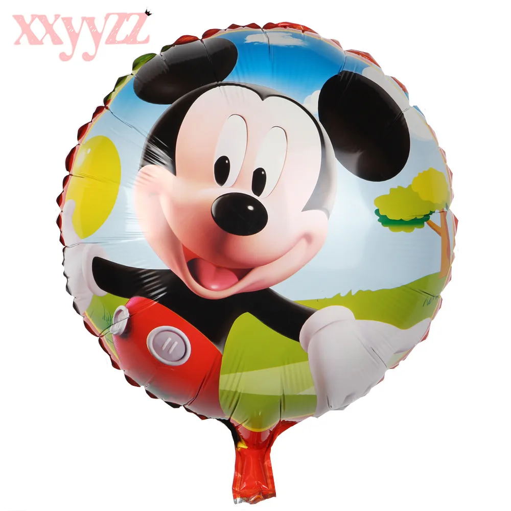 

XXYYZZ Free Shipping Aluminum Helium Balloons Party Decoration Cartoon Series Mickey Minnie Happy Birthday Balloons Wholesale