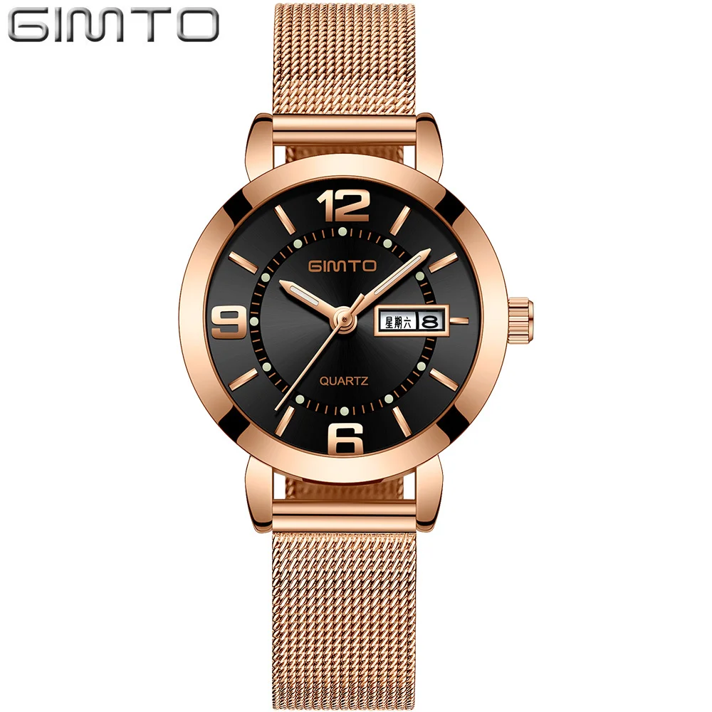 GIMTO элегантные женские часы 2018 Роскошные брендовые маленькие женские часы женские модные браслет Кварцевые женские наручные часы