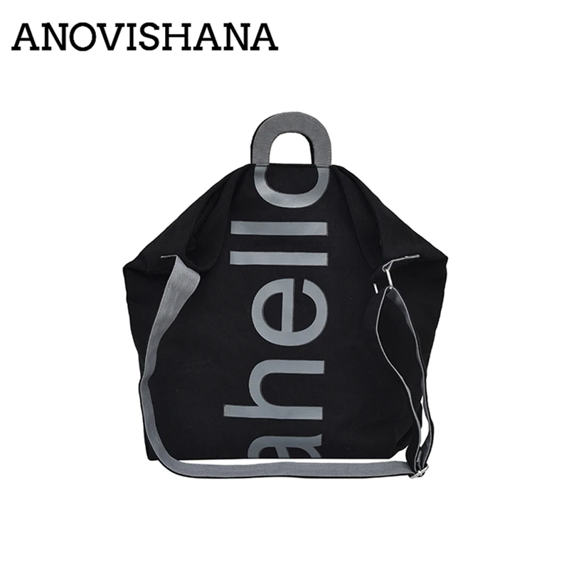 

ANOVISHANA New Arrivals Hot Fashion Female Students College Style Simple Casual Canvas Bags Shopping Bags Shoulder Bags K022