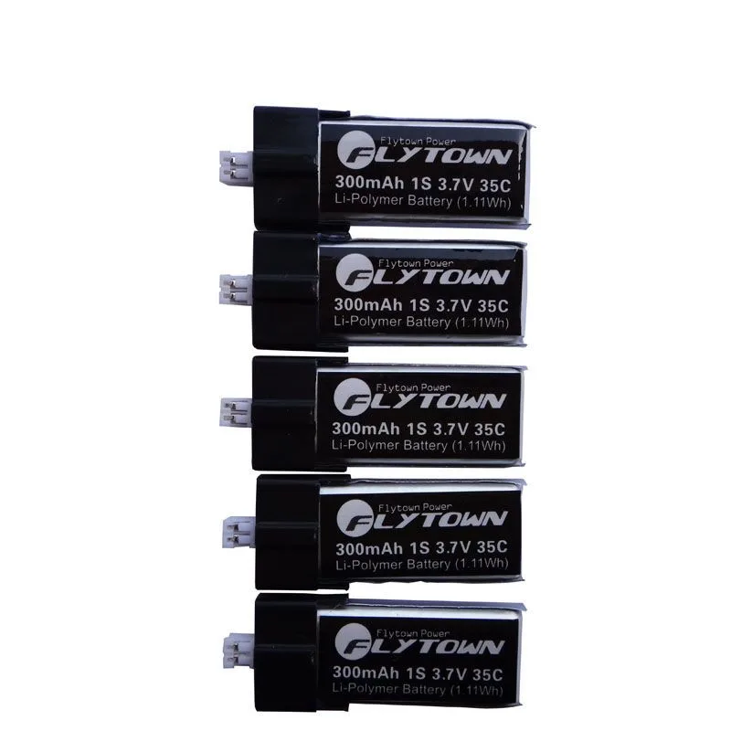 5 шт. Flytown 300mAh 3,7 V 35C-70C Lipo батарея для EFLITE Blade mCPX FBL100, Nano QX 3D вертолет беспилотный Квадрокоптер запчасти