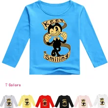 

2-16Years Bobo Choses 2018 Boris Bendy T Shirt Boys Spring Top Girl T-shirt Teenage Boys Clothing Parkour Fashion Top Model Nova