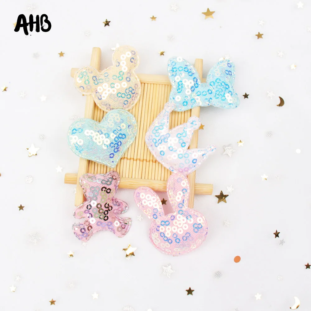 AHB конфеты блесток патчи мультфильм кролик аппликация для DIY детей заколки волос