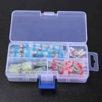 

50/100pcs Waterproof Solder Heat Shrink Tube Solder Sleeve Tubing Wires Connectors Cable Splice Line to Line Connector hot sale