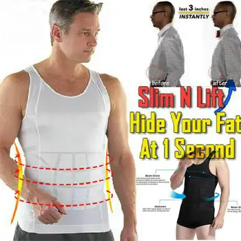 

Ultra Lift Body Slimming Shaper Men's Body Shapewear Corset Vest Shirt Compression Abdomen Tummy Belly Control Slim Waist Tools