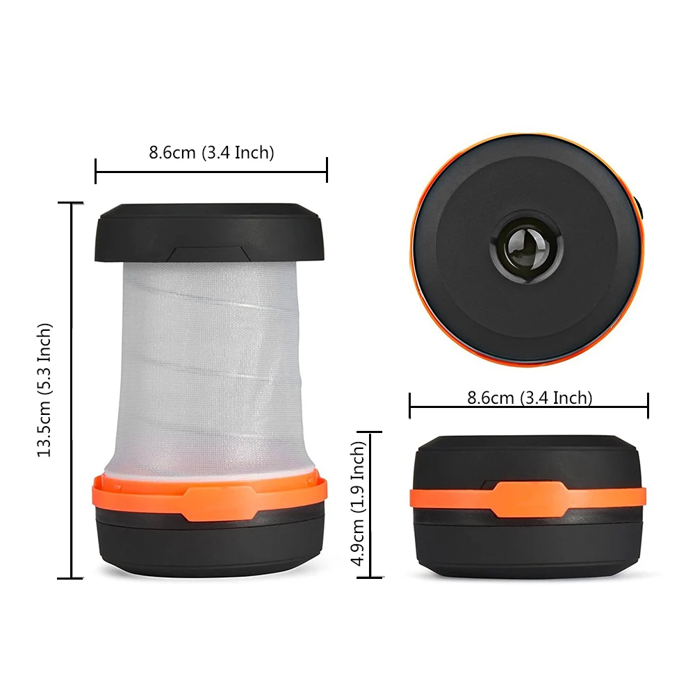SKL 2Pack of LED Camping Lantern 3in1 Lightweight USB Rechargeable Tent Emergency Flashlight for Outdoor Hiking Orange+Green SKL 2Pack of LED Camping Lantern 3in1 Lightweight USB Rechargeable Tent Emergency Flashlight for Outdoor Hiking Orange+Green