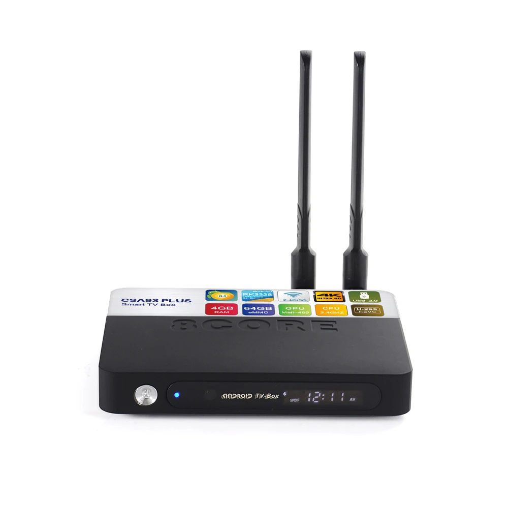 Android 8,1 CSA93 PLUS tv Box 2,4G+ 5G WiFi Bluetooth 4,0 4G ram 64G eMMC HDMI RK3328 четырехъядерный H.256 4 k UCD Google ТВ-приставка