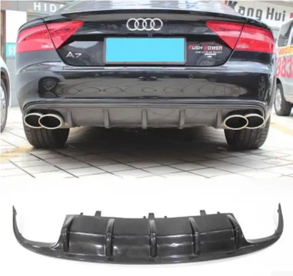 Carbon fiber Rear Bumper Lip Spoiler Diffuser Cover For AUDI A7 S7 RS7