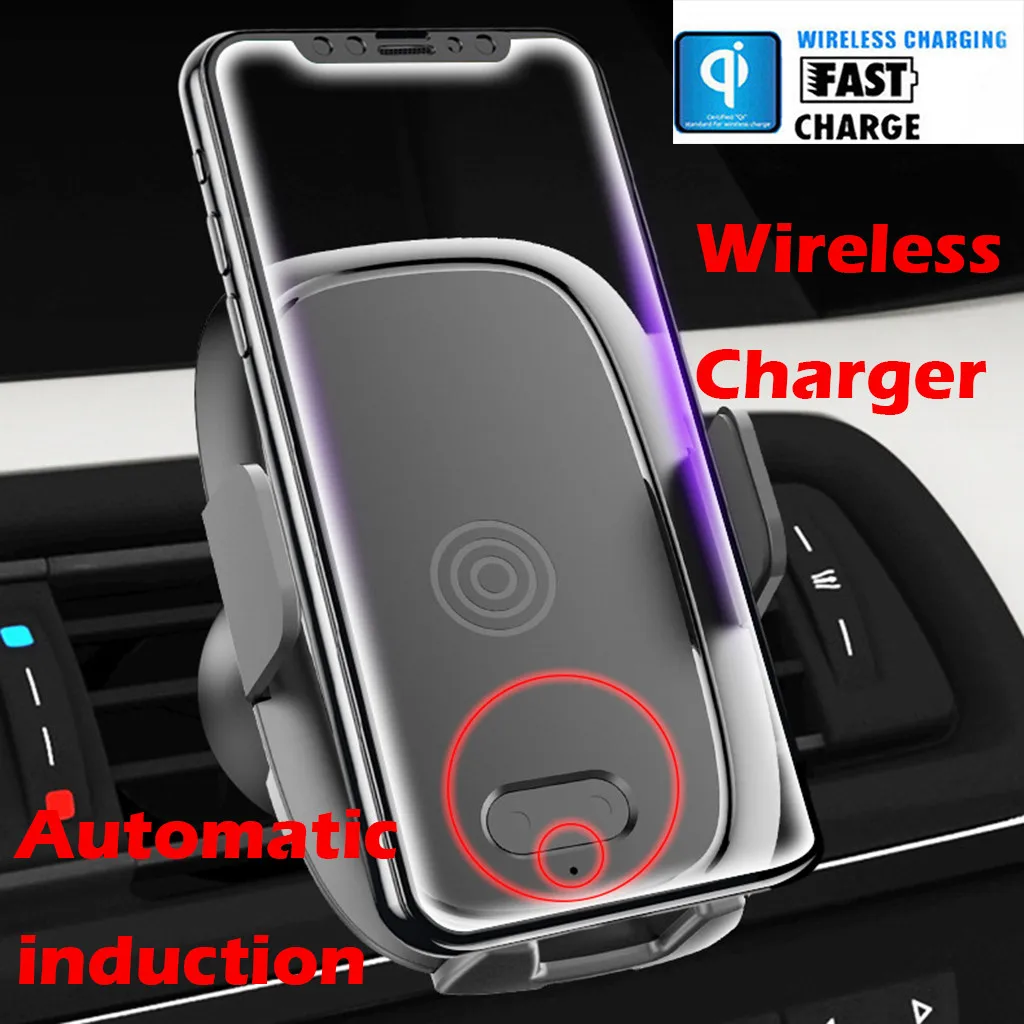 

Car Wireless Fast Charger For Huawei P30 P30 Pro Infrared Sensor Automatic Telescopic Car Phone Holder For Samsung Millet