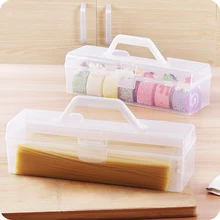 Портативный контейнер для хранения лапши для спагетти с крышкой, пластиковый контейнер для столовых приборов для кухни