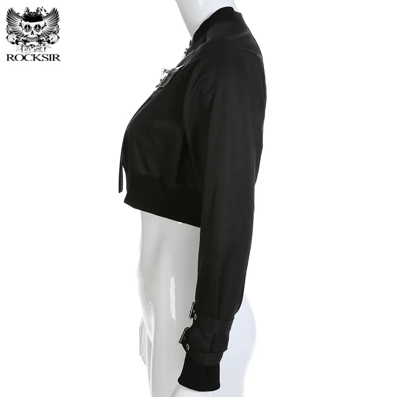 Großhandel Punk Schwarz Crop Top Jacke Frauen Beiläufige Reißverschluss Kurzschluss Cardigan Mantel Mode Schnalle Langarm Bomberjacke Bike Outwear Von Großhandel Punk Schwarz Crop Top Jacke Frauen Beiläufige Reißverschluss Kurzschluss Cardigan Mantel Mode Schnalle Langarm Bomberjacke Bike Outwear Von