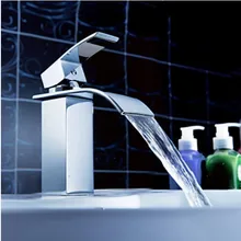 Wasserfall Waschbecken Wasserhahn Einzigen Handgriff Waschbecken Mischbatterie Chrom-finish