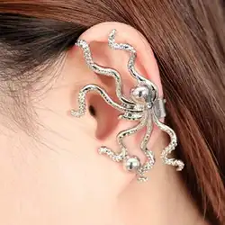 Модные женские панк Рок форма осьминога уха серьга со шпилькой клип серьга с пряжкой подарок новый