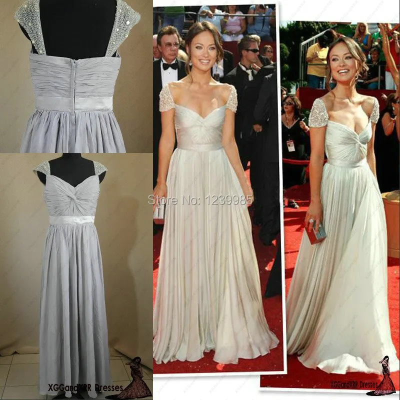 Olivia Wilde Cap Sleeve Prom Evening Dress 60th Primetime Emmy ...