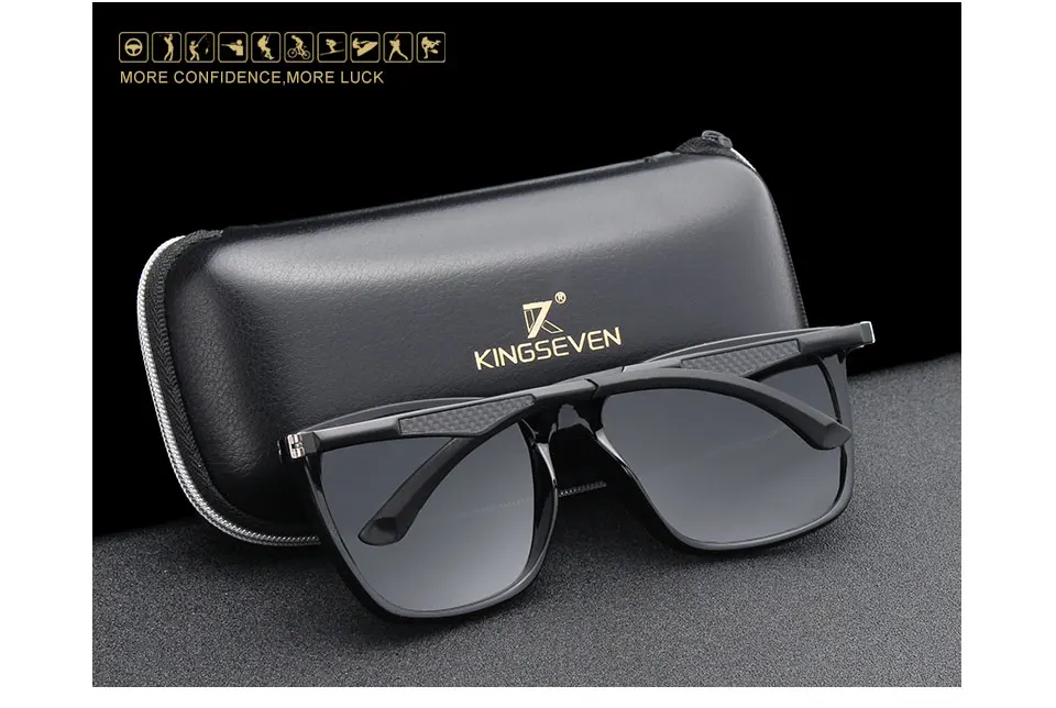 KINGSEVEN Aluminum Magnesium Men's Sunglasses Polarized Men Coating Mirror Glasses oculos Male Eyewear Accessories For Men 7536